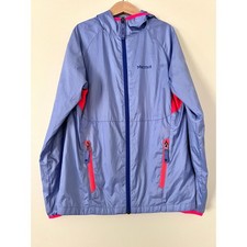 Marmot Girls Windbreaker Rain Jacket Purple Pink Large Hooded Full Zip Girls' Jacket price