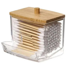 Cotton Swab Storage Box Double Head Cotton Buds Container Transparent Square Bam Baby Cotton Swabs price