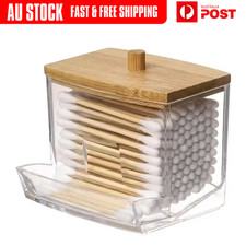 Cotton Swab Storage Box Double Head Cotton Buds Container Transparent Square Bam Baby Cotton Swabs price