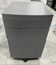 Modern 3-Drawer Mobile Filing Cabinet Matte Gray Lockable w Key Office Pedestal Metal Filing Cabinet price