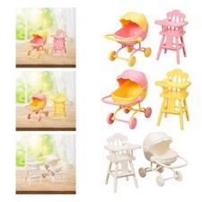 1:12 Miniature Highchair and Stroller Photo Prop Mini High Chair Toy High Chair Toy price