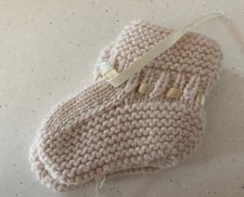 Cream Baby Knit Booties Lambswool / Angora Blend Soft & Adorable Boy Or Girl XS Boys' Booties price