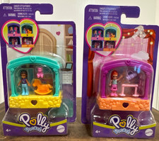 Polly Pocket Mini Doll with Stackable Room Set of 2  2021 Mattel Youth Room Set price