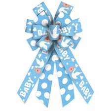 Baby Shower Blue Dot Bows, Decorative Wreath Ornaments for Front Door Welcome... Baby Door Ornament price
