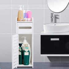 White Wooden Bathroom Cabinet Storage Organizer Shelf For Toilet Bathroom Bathroom Cabinet / Furniture price