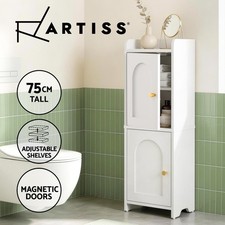 Artiss Bathroom Storage Cabinet 2-Tier Slim Toilet Organizer Adjustable White Bathroom Cabinet / Furniture price