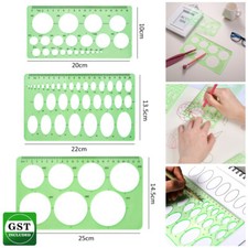 3PCS 3-7cm Circle Template Plastic Circle & Oval Measuring Drawing Rulers Set Measuring-Drawing Set price