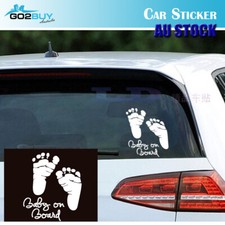 BABY ON BOARD White Footprint Reflective Car Window Sticker Decal Decoration Baby on Board price