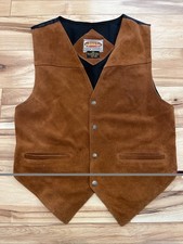Paragraff Clothing Co Vest Brown Black Men’s M Vintage Genuine Leather Cowboy Men's Leather Clothing price