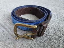 Pelican Coast Clothing Company Men’s Belt – 42” – Leather & Canvas – Brass Buckl Men's Leather Clothing price
