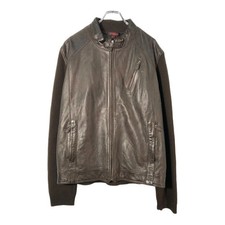 Made in Spain TORRAS Wool Knit Leather Jacket Brown (Men's 44) Used Clothing X22 Men's Leather Clothing price