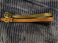 Haggar Clothing Men's Leather Belt Lot (2) - Black & Brown/Tan - Size 32 Men's Leather Clothing price