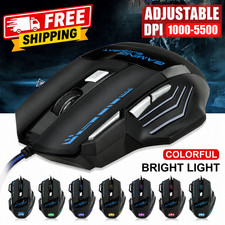 AU USB 5500DPI LED Wired Optical Backlight Gaming Mouse Support Pro 7 Button New Gaming Mouse price