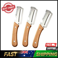 2026 Stainless Steel Vegetable Peeler Wooden Handle Fruit Kitchen Tool 1/2/3 pc Slicers price