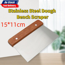 Dough Bench Scraper Stainless Steel Wooden Handle Cake Slicer Pastry Cutter AU Slicers price