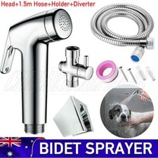 4Pcs Bidet Douche Sprayer Kit Toilet Spray Shattaf Shower Head Hose Silver HOT Bidet price