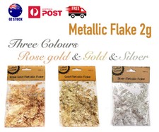 METALLIC FLAKE 2g Rose Gold Silver Craft Hobby Paint DIY Glitter Flakes Confetti Glitter Paint price