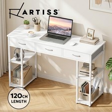 Artiss Computer Desk Drawer Shelves Home Office Study Table 120CM White Computer Desk price