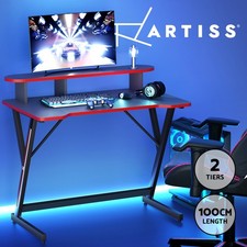 Artiss Gaming Desk Computer Desks Table 2-Tiers Storage Study Home Ofiice 100CM Computer Desk price