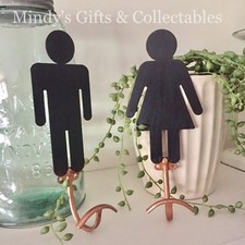 Set of 2 18cm High Metal His & Hers Male & Female Coat Bath Robe Towel Hook Towel & Dressing Gown Set price
