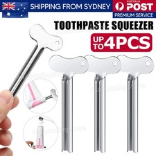 2/4x Stainless Steel Tube Toothpaste Squeezer Easy Key Dispenser Rolling Holder Toothpaste Holder price