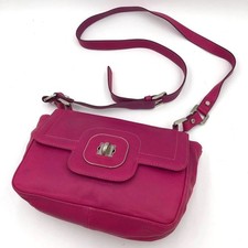 Longchamp Pink Leather Crossbody Bag Turn Lock Silver Tone Women's Women's Messenger Bag price