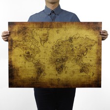 Retro Antique Poster Vintage Style Wall Decor Picture Old World Nautical Map Poster price