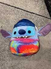 NWT SQUISHMALLOWS DISNEY FAN FAVE STITCH WITH TIE DYE SHIRT AND BEANIE 8” Fan Tie price