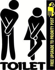 Toilet Sign Sticker Decal Bathroom Restroom Men Women WC Door Gender Funny Vinyl Toilet Sticker price
