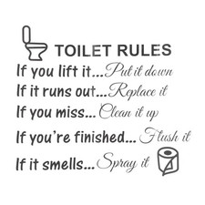 Toilet Rules Bathroom Removable Wall Sticker Vinyl Art Decals DIY Home1339 Toilet Sticker price