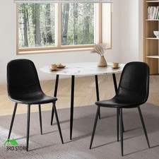 Levede 2x Dining Chairs Kitchen Cafe Lounge Chair Sofa Upholstered Velvet Black Cafe & Canteen Chair price