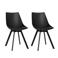 Artiss 2x Dining Chairs Cafe Chair PU Leather Padded Plastic Metal Legs Black Cafe & Canteen Chair price