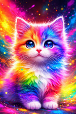 KITTEN CAT 😻🙀 picture image digital virtual card #AI007T1 background wallpaper Wallpaper price