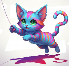 KITTEN CAT 🐈 picture image digital virtual card #AI003T0 background wallpaper Wallpaper price