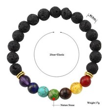 7 Chakra Lava Rock Anxiety Bracelet Meditation Beads Reiki Natural Stone HOT！！！ Natural Stone Bracelets price