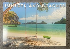 2026 Calendar  Beach 14 Month Wall Calendar 30cmX21cm Brand New Calendar price
