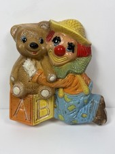 Vtg. 1985 Homco Frankie, Designs Clown And Teddy Baby Room Wall Decor Baby Room Wall Decor price