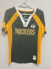 Green Bay Packers NFL Football Women’s Jersey With Lace Up Neckline Size Medium Women's Jersey price