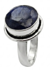 Blue Sapphire Natural Gemstone Silver Plated Ring US Size-7.5 A 804 Sapphire Ring price