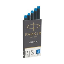 PARKER Fountain Pen Ink Cartridges Refill Permanent Blue Pk of 5 1950403 Pen Cartridge & Ink price