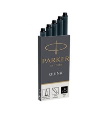 PARKER Fountain Pen Ink Cartridges Refill Permanent Black Pk of 5 1950402 Pen Cartridge & Ink price