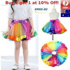 Girls Rainbow Dance Tutu Skirt Ballet Costume Petticoat Dress Kids Princess Petticoat price