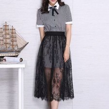75cm Mesh Flower Lace Underskirt Slips Anti-glare Lining Petticoat Women AU Petticoat price