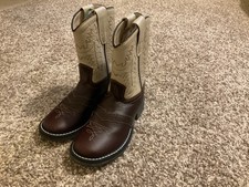 Old West Boys Cowboy Leather Boots Brown And Tan  Sz 8D Boys' Boots price