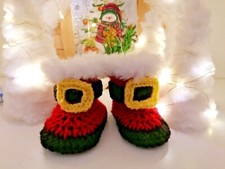 Baby boots christmas shoes hand crochet booties reds,black,white trainers Baby Boots price