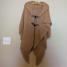 Saks Fifth Avenue 5|48 One Size Brown Weaved Poncho Poncho price