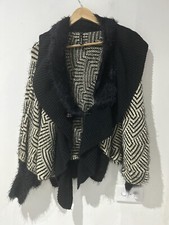 JJ Sisters Poncho Size M L XL Faux Fur Collar Winter Jumper Poncho price