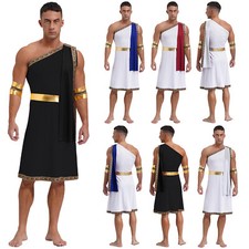 TiaoBug AU Men's Ancient Greek Toga Costume Caesar Party Fancy Dress Halloween Men's Costume price
