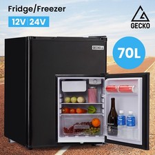 GECKO 70L Portable Bar Fridge and Freezer 12V/24V Caravans Camping Black Built-in Freezers price