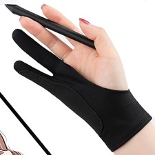 1x Black Professional Artist Drawing Two Finger Glove Tablet Graphic Sketch Graphic Tablets price